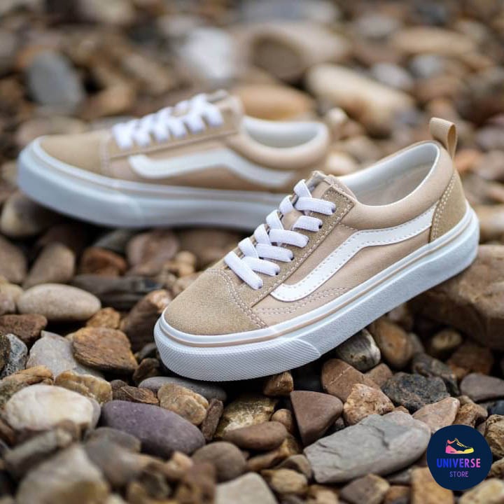 [ของแท้ ส่งฟรี จากไทย] รองเท้าเด็ก VANS KIDS OLD SKOOL BIEGE