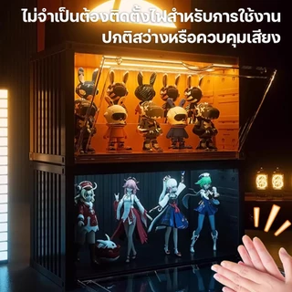 กล่องใส่โมเดล กล่องใส่โมเดลคอนเทนเนอร์มีไฟ กล่องอะคริลิคใส มีให้เลือก 4 สี Container Box With Light ตู้โชว์ตุ๊กตา