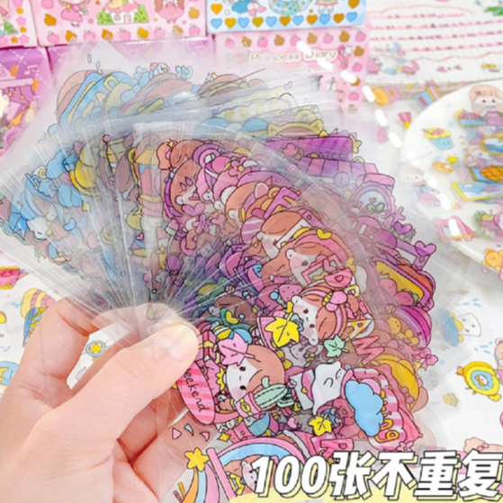 สติ้กเกอร์ไดคัทรุ่นแผ่นสั้น 1บาท กันน้ำ คละแบบคละลาย สติ๊กเกอร์ Sticker PVC น่ารักกันน้ำ แต่งไดอารี่