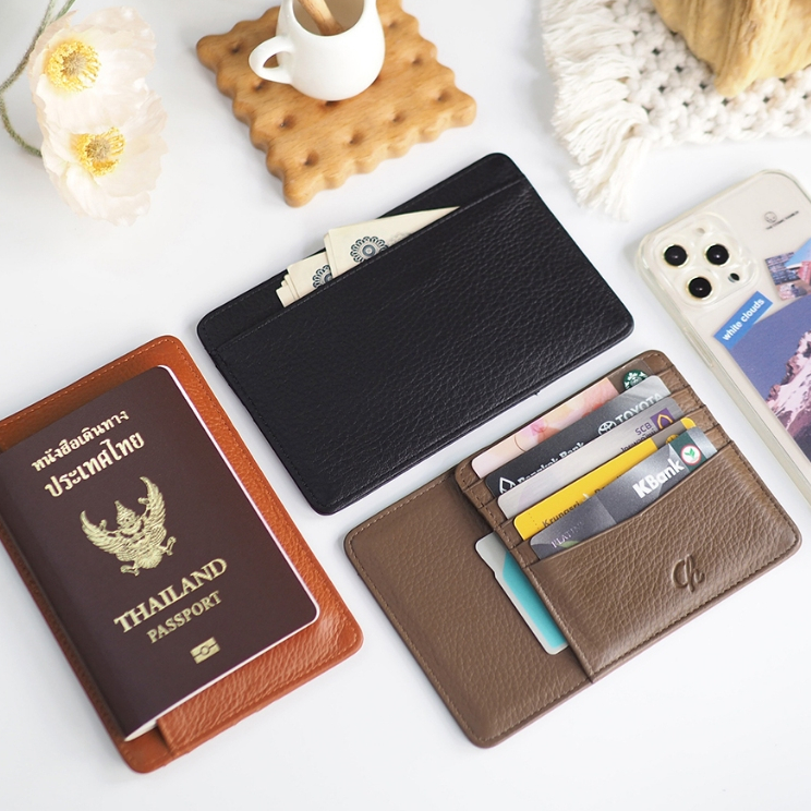 (SALE )เคสหนังวัวแท้ใส่ Passport บัตร ธนบัตร รุ่นMars พกสะดวกเน้นบาง Passport&Card holder, Charinbag