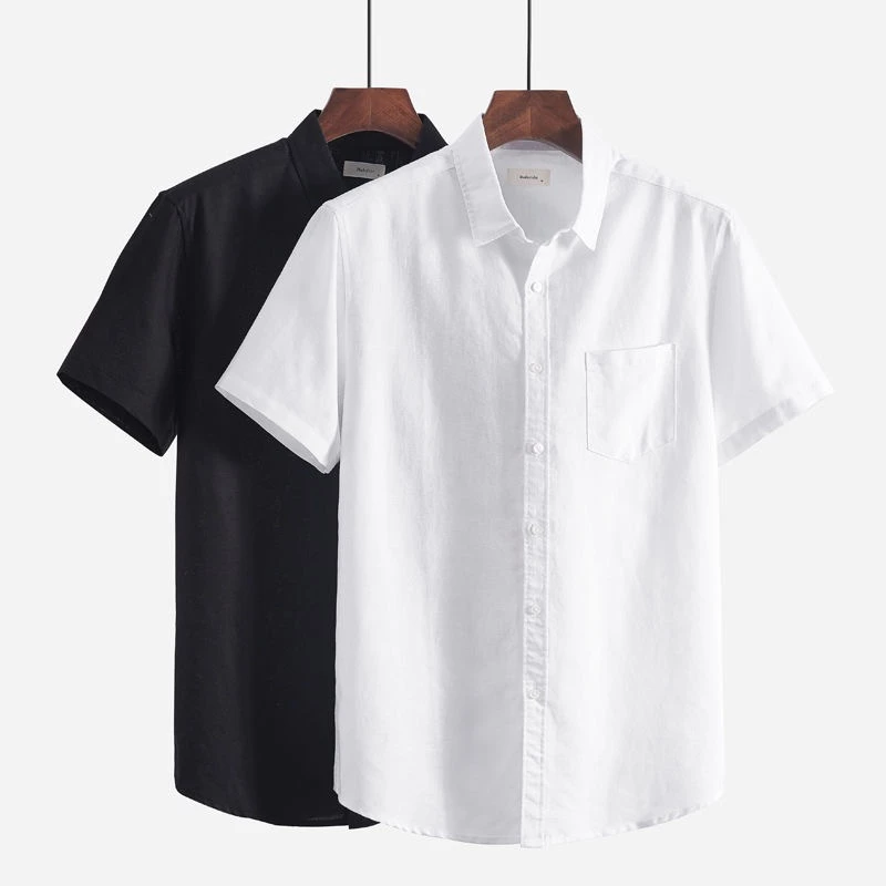 เสื้อเชิ้ตแบบใหม่ล่าสุด ผ้ายืดใส่สบาย 104#เสื้อเชิ้ตสีดำ มีกระเป๋าหน้า
