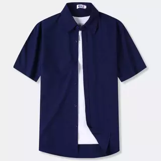 เสื้อเชิ้ตแบบใหม่ล่าสุด ผ้ายืดใส่สบาย 104#เสื้อเชิ้ตสีดำ มีกระเป๋าหน้า
