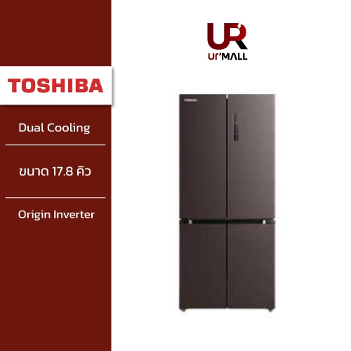 Toshiba ตู้เย็น 4 ประตู ขนาด 17.8 คิว รุ่น GR-RF610WE-PMT(37)  Inverter สี Satin Grey รับประกันคอมเพรสเซอร์ 10 ปี