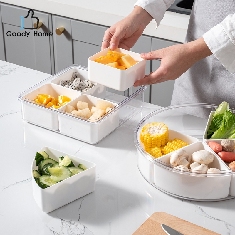Goody Home กล่องเก็บอาหาร ถนอมอาหาร จำหน่าย 2 แบบ 5 ช่อง หรือ 4 ช่อง สามารถถอดช่องแยกออกได้