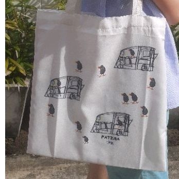 กระเป๋าแคนวาท พิมพ์ลายเส้นน่ารักของpatima