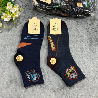 Lucky ถุงเท้าชายข้อกลาง ใส่ทำงาน ยกโหล12คู่ 109฿ ขนาดฟรีไซส์(38-45) ผ้ายืด นิ่มใส่สบายจ้า