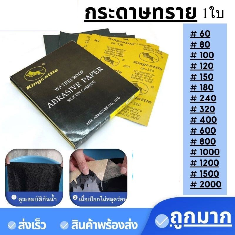 กระดาษทรายน้ำ กระดาษทรายขัดเหล็ก อเนกประสงค์ ทนน้ำ คุณภาพดี