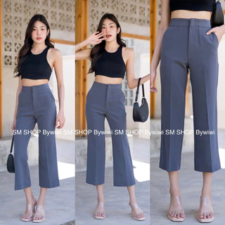กางเกงขากระดิ่งน้อย ตะขอหน้า ผ้าไอวี่ ผ้าเปเป้ S - 2XL ป้าย SMSHOP พร้อมส่ง