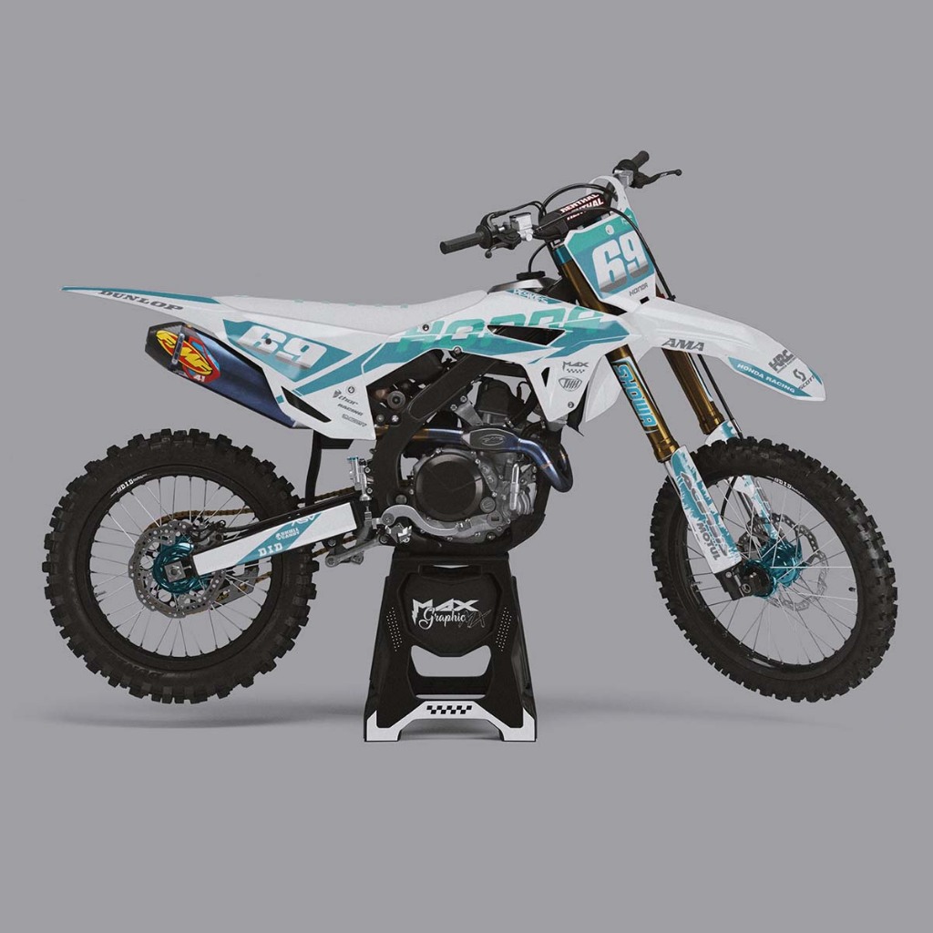 สติกเกอร์รถวิบาก CRF CR 110-450 cc ทั้งคัน พร้อมสติกเกอร์กระบอกโช๊ค ใส่ชื่อ เลขเบอร์ ได้ตามต้องการ