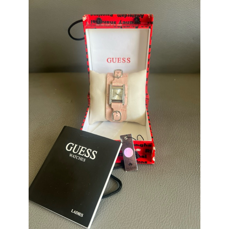 Guess Watch Pink Genuine Leather Vintage แท้💯 มือสอง