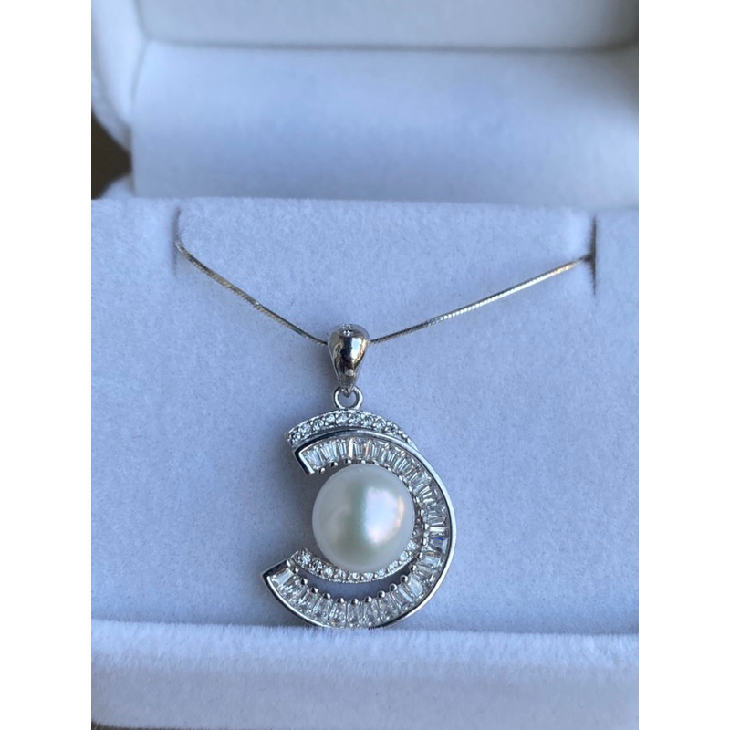 สร้อยคอเงินแท้ พร้อมจี้ไข่มุกแท้ silver92.5% มุกแท้ otop phuket มุกแท้ มีใบรับประกัน