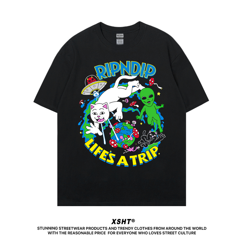 พร้อมส่ง เสื้อ Ripndip 4th Dimension Tee - Black (สีดำ) by XSHT