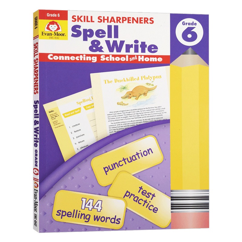 Skill Sharpeners Grade 6 By Evan Moor  (เล่มSpell&Write) 1 เล่ม