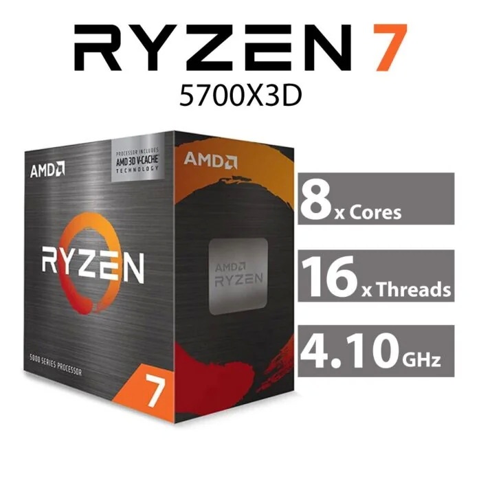 CPU (ซีพียู) AMD RYZEN 7 5700X3D 4.1GHz 8C/16T (SOCKET AM4) รับประกัน 3 ปี