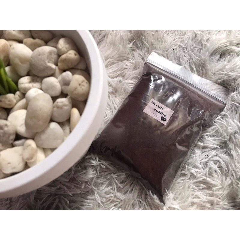 กากกาเเฟสครับผิวอราบิก้าเเท้เนื้อละเอียดขนาด500กรัม25บาท