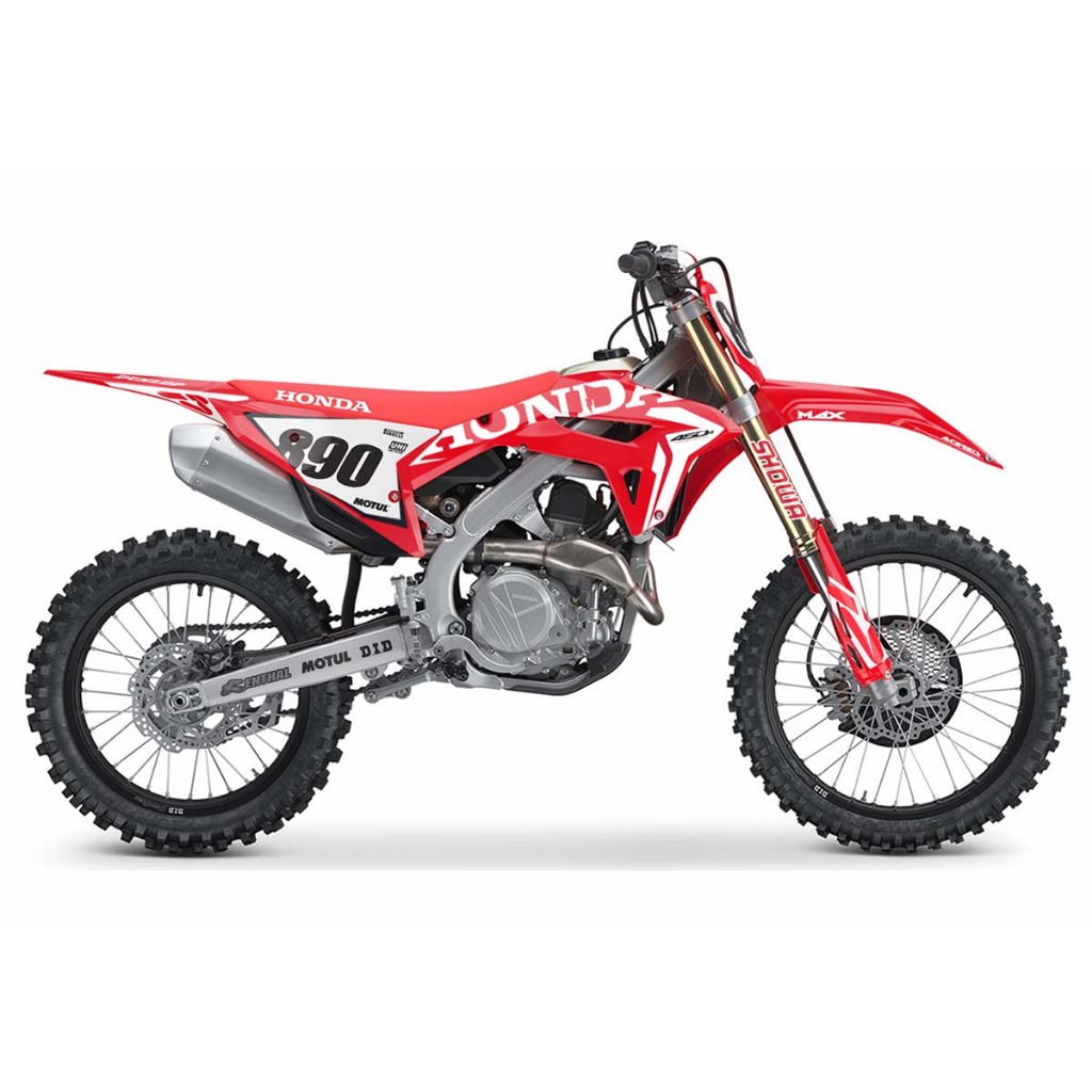 สติกเกอร์รถวิบาก CRF CR 110-450 cc ทั้งคัน พร้อมสติกเกอร์กระบอกโช๊ค ใส่ชื่อ เลขเบอร์ ได้ตามต้องการ