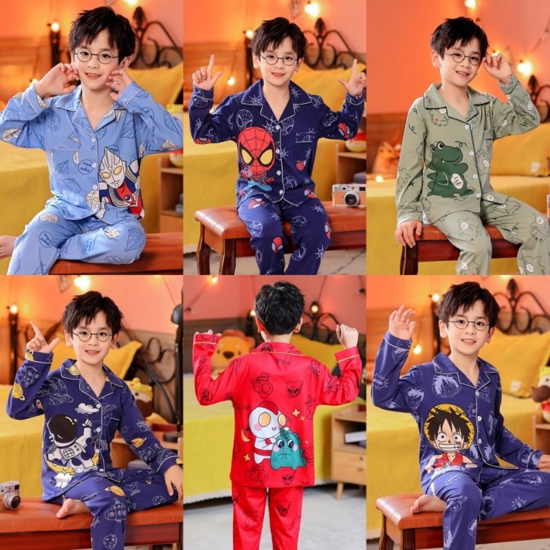 🔥มีส่งด่วน🔥ชุดนอนเด็ก ชุดนอนเด็กผู้ชาย ผ้าเกรดพรีเมี่ยม สีสดใส ลายชัดพิเศษ