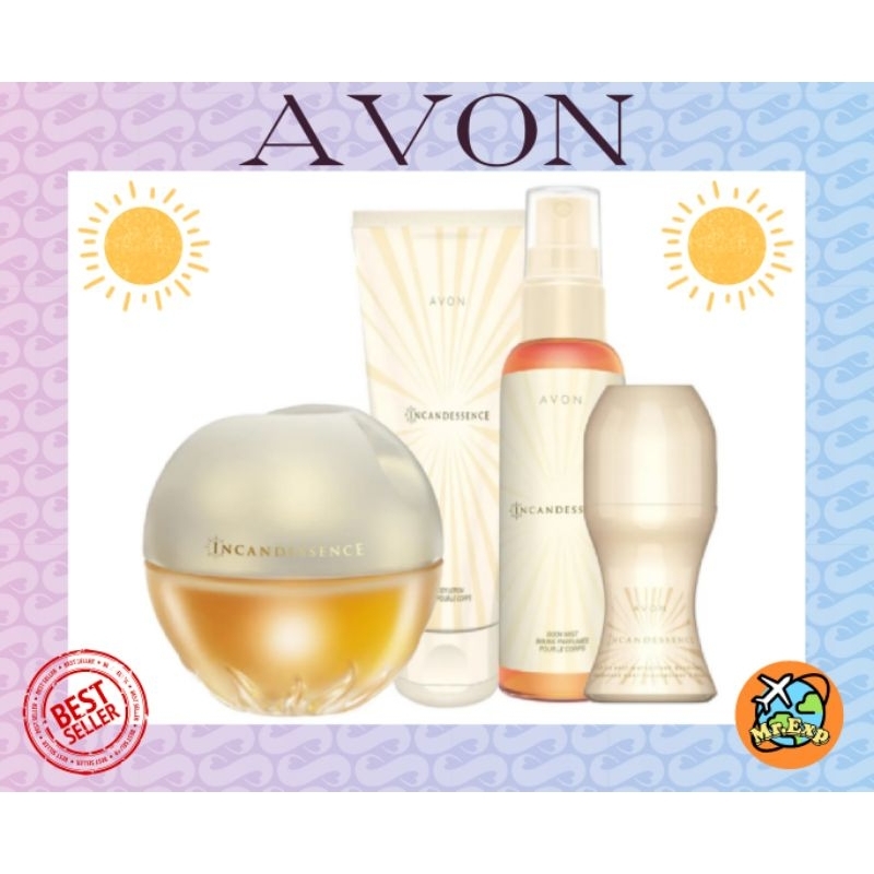 AVON INCANDESSENCE Set For Women - EDP 50 ML + Body Lotion 125 ML + Body Spray 100 ML + Roll-on 50 M