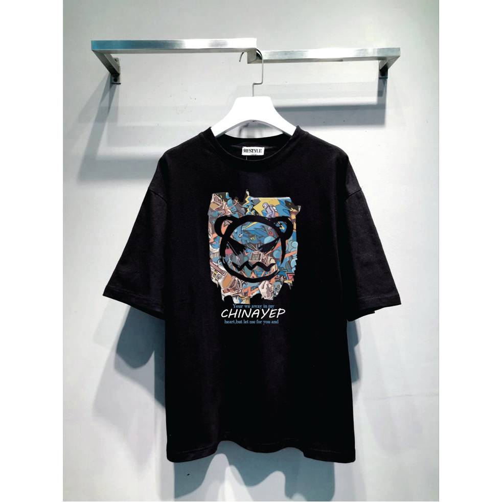 เสื้อยืดCotton100% สกรีนแบบดิจิตอล สีสด เนื้อผ้าหนานุ่ม เกรดพรีเมี่ยม F584-แขนสั้น