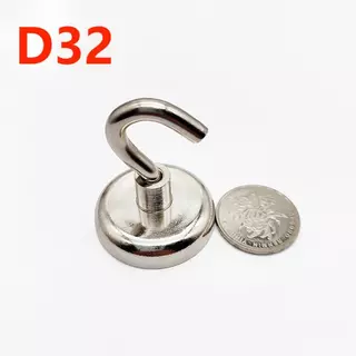 แม่เหล็กตะขอ Neodymium Magnet ตะขอแม่เหล็ก ตะขอแม่เหล็กทรงพลัง ตะขอเกี่ยว แขวนกุญแจ แม่เหล็กแรงสูง Hook Magnet