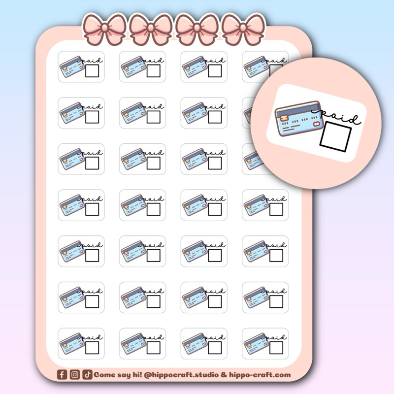 Credit card pay tracker | Planner sticker sheet ชำระค่าบัตรเครดิต แพลนเนอร์สติ๊กเกอร์