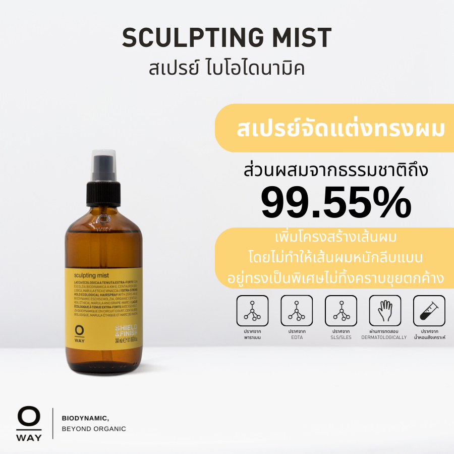OWAY Sculpting Mist สเปร์ยไบโอไดนามิค ช่วยแต่งผมให้อยู่ในระดับ Extra-Strong Hold