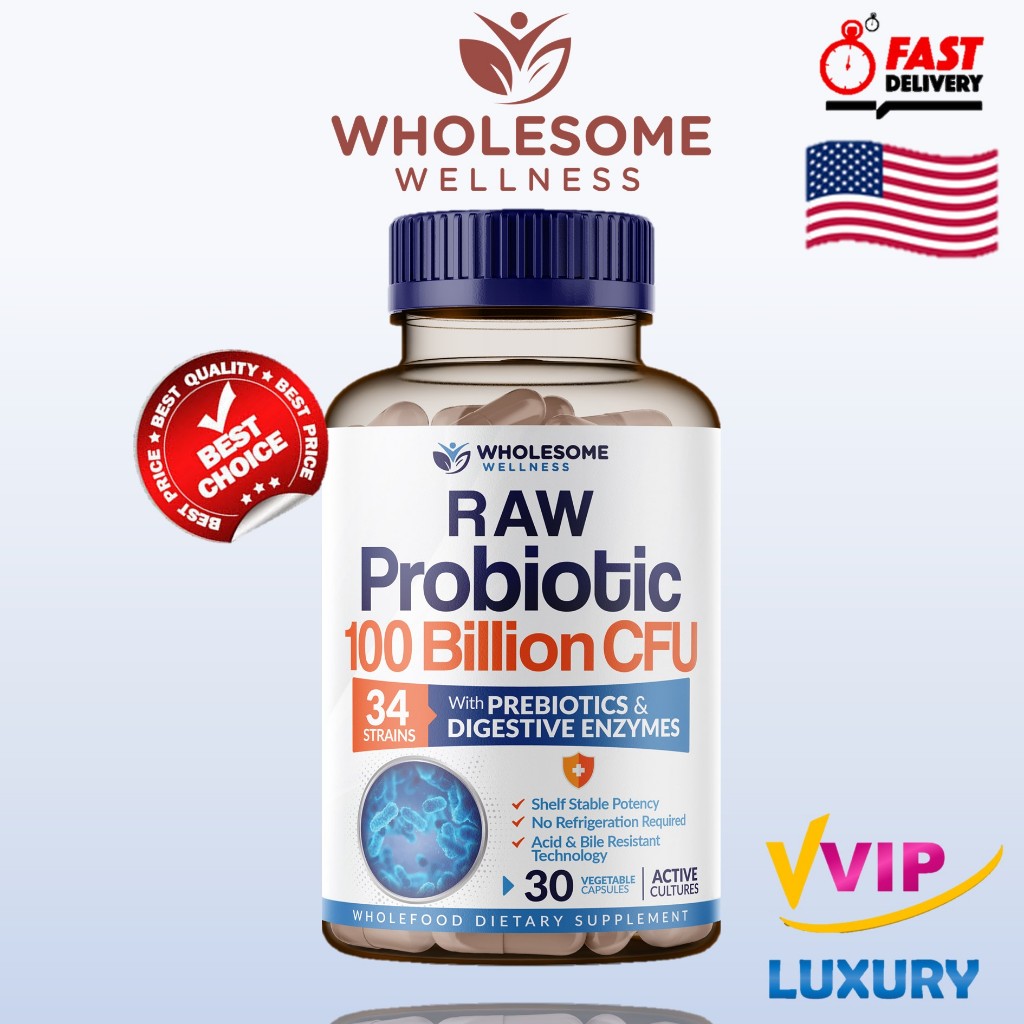 Raw Probiotics 100 Billion CFU Organic With Prebiotics, 30 capsules exp03/2026