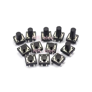 สวิตช์ปุ่มกด DIP Push Button Switch ไมโครสวิตช์ กดติด-ปล่อยดับ 4 ขา 12x12xHmm มีสินค้า พร้อมส่ง