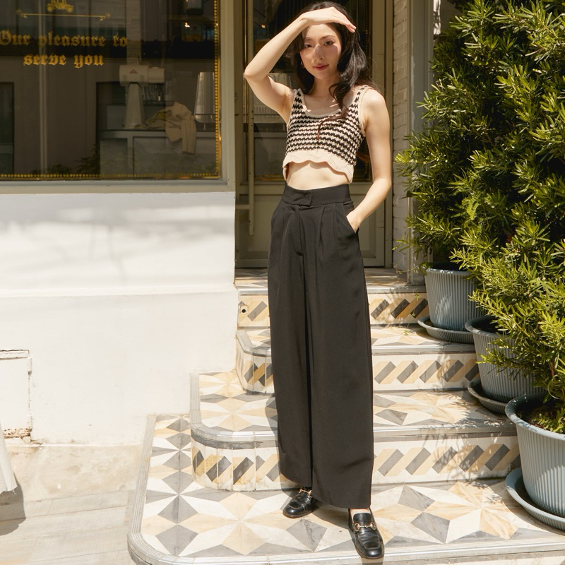 (BEST SELLER) Unna Pants Black กางเกงขายาวสีดำ