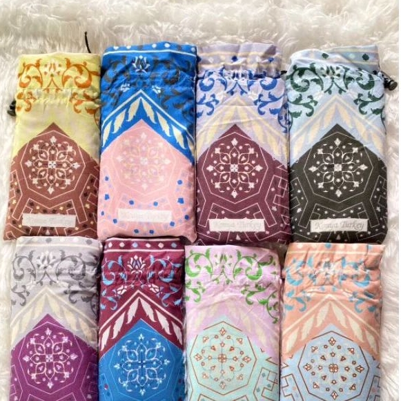 สินค้าพร้อมส่ง ‼️ซายาดะห์พกพาสีพาสเทล ผ้าปูละหมาดแบบพกพา