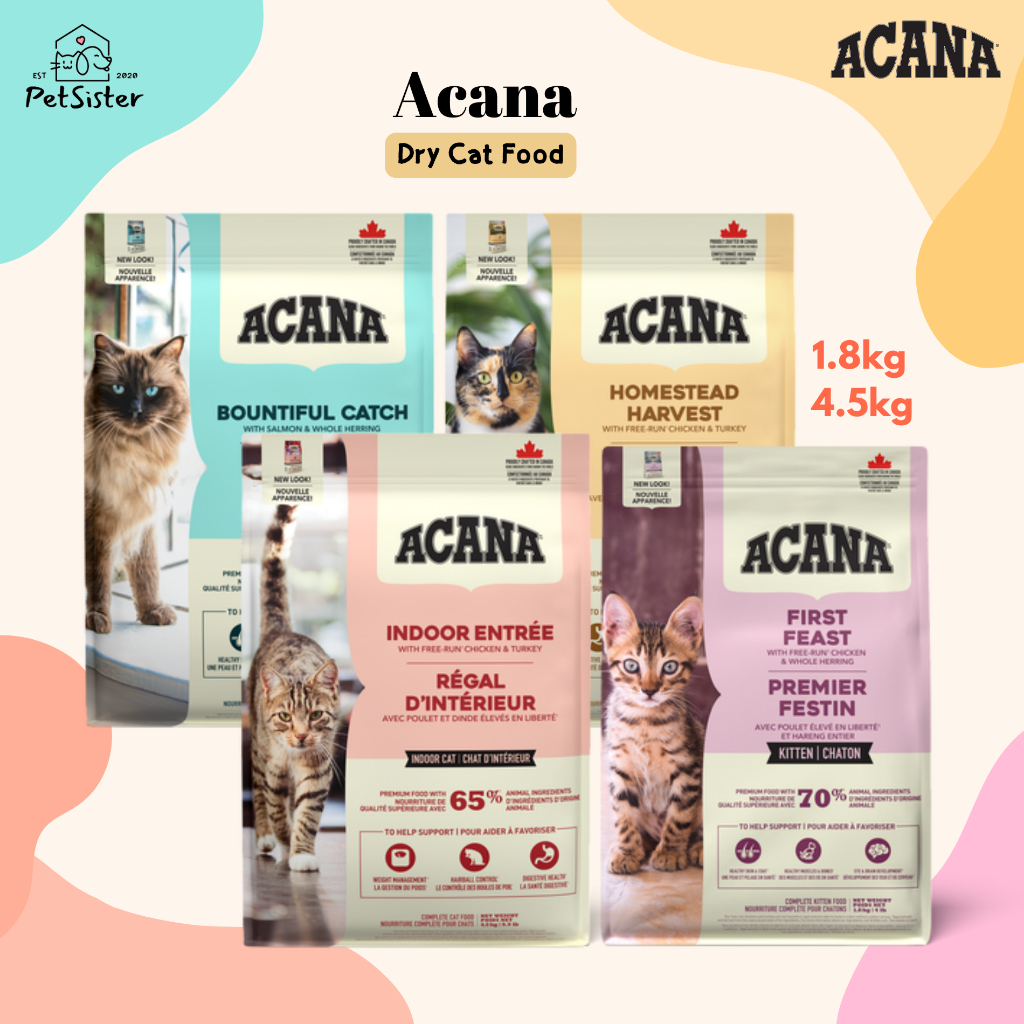 🐱 Acana Classic Dry Cat Food 1.8kg/ 4.5kg อาหารแมวเกรดพรีเมี่ยม x Petsister