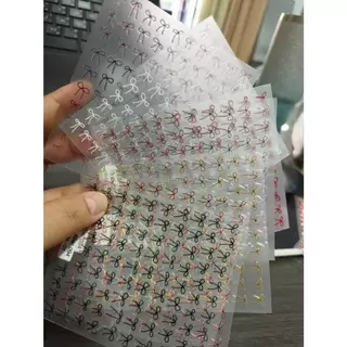 K2.สติ๊กเกอร์โบว์แบบบาง (อ่านก่อนสั่ง) เส้นเล็ก แบรนด์ AHA และ Nail Decal แบบมีกาวในตัวลอกแปะได้ค่ะ