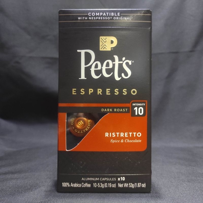 Update ปี 2027 ถูกที่สุด!☕ กาแฟเเคปซูล พีต Peet's Coffee Espresso Capsule Ristretto Spice and Chocolate Nespresso ของแท้