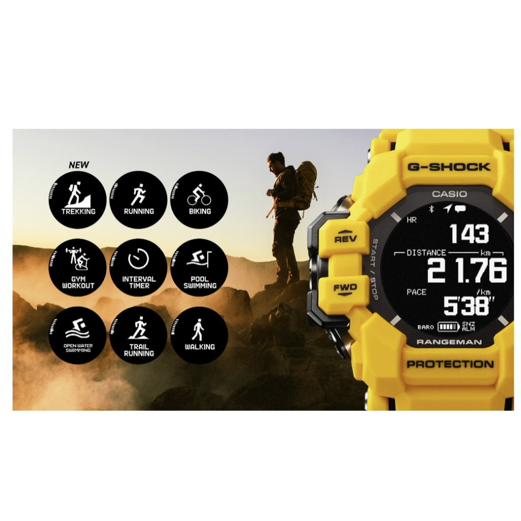 รุ่น TOP สุด G-SQUAD PRO GSHOCK   GPR-H1000-1 GPR-H1000-9 GPR-H1000 Rangman ออกกำลังกาย ประกันศูนย์ Cmg 1 ปี