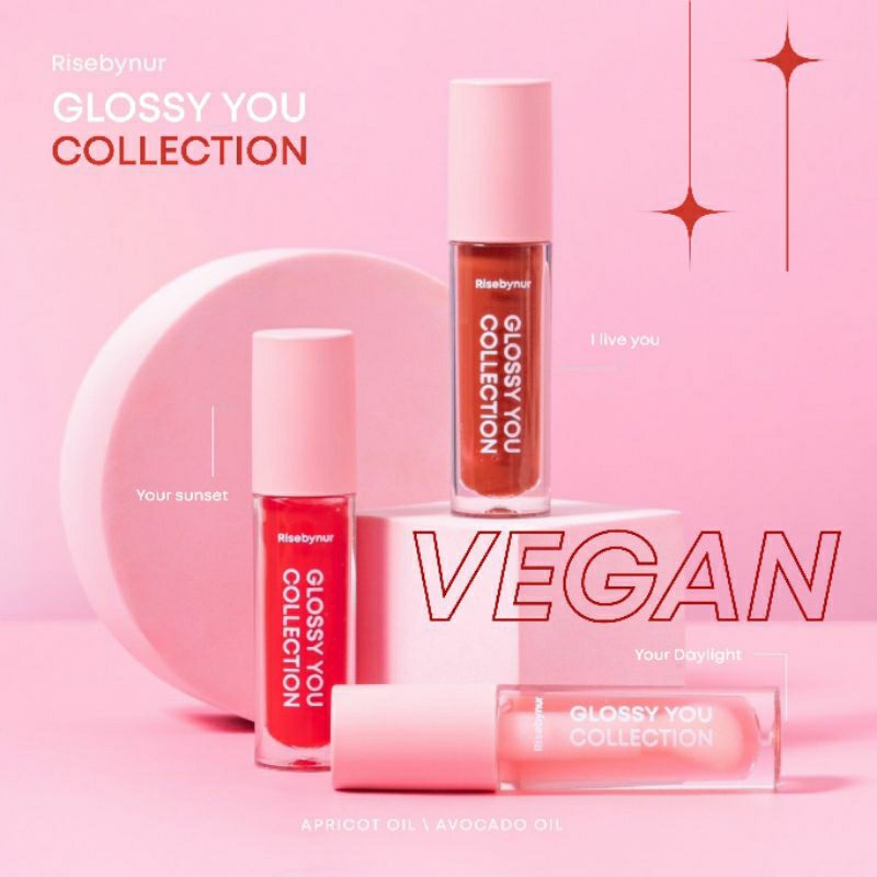 •° Glossy you Lip Colletion ลิปปากฉ่ำน้ำ Rise by nur สูตรวีแกน100%