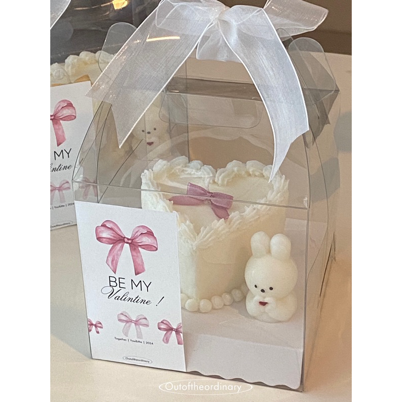 พร้อมส่ง เทียนหอม ของขวัญวาเลนไทน์ 💕set กระต่ายน้องและเค้กรูปหัวใจ 🐰💖🫶🏻