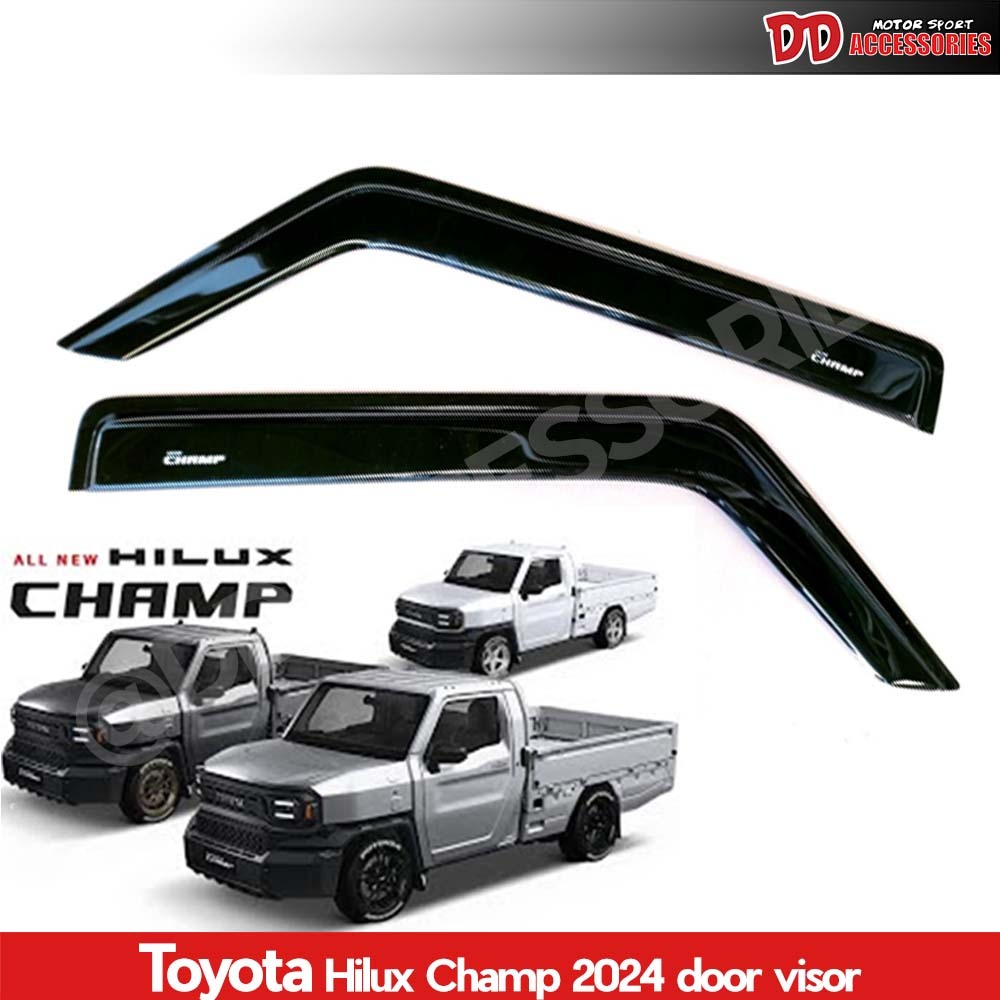 กันสาด กันสาดน้ำฝน Hilux champ 2024 สีดำ ตอนเดียว โฉมล่าสุด 2 ชิ้น