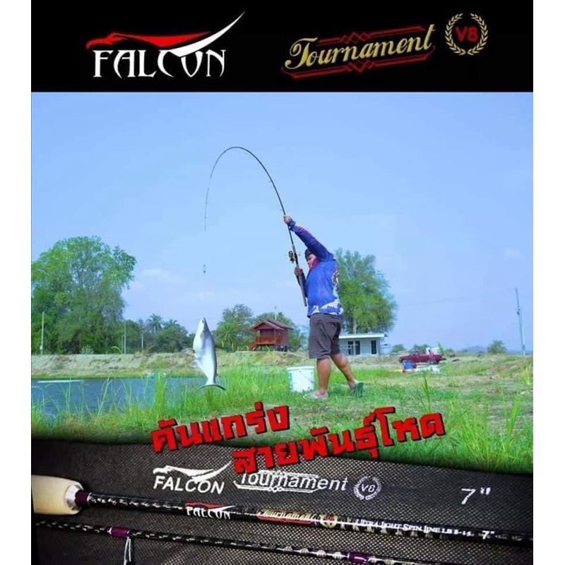 FALCON Tournament V8  Line Wt 8-15 lb. ดี 👍 คันเบ็ดตกปลา