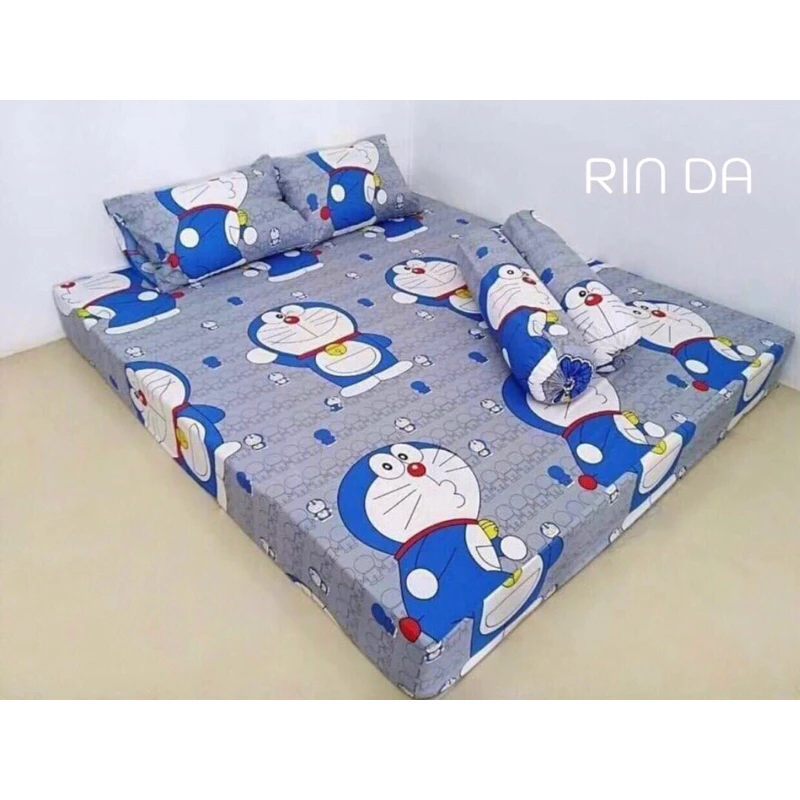 ผ้าปูที่นอน ลายโดเรม่อน ผ้า Cotton รัดมุม  ขนาด 3.5 ฟุต 5/ 6 ฟุต thumbnail 4