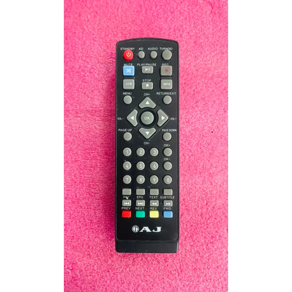 ใหม่ แท้ รีโมทกล่องดิจิตอล remote dvb-t2 AJ รุ่น DVB-90 DVB-92 DVB-93