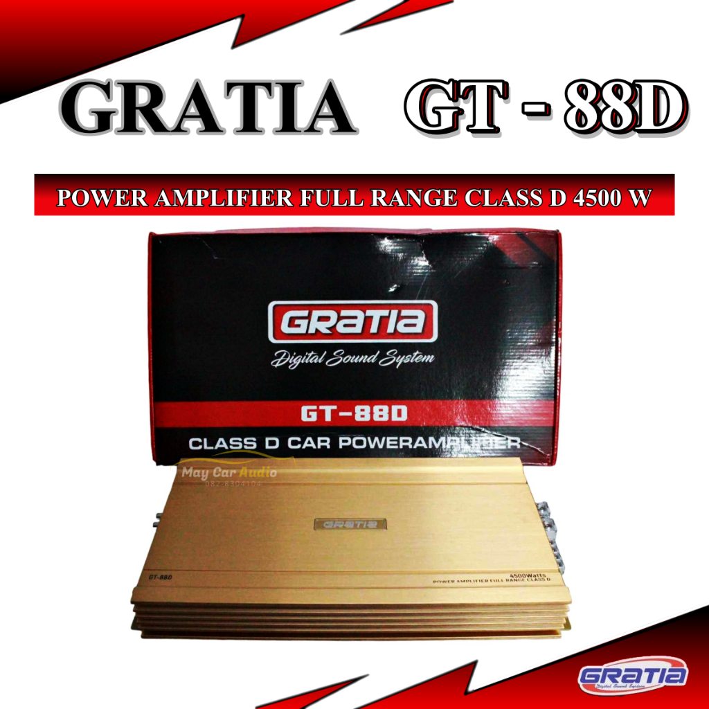 เพาเวอร์แอมป์ Gratia GT-88D เพาเวอร์คลาสดีขับซับ 4500W ขับดอกซับ 10 นิ้ว 15 นิ้ว แม่เหล็ก 180-220 เบสแรงแน่นจุกอก