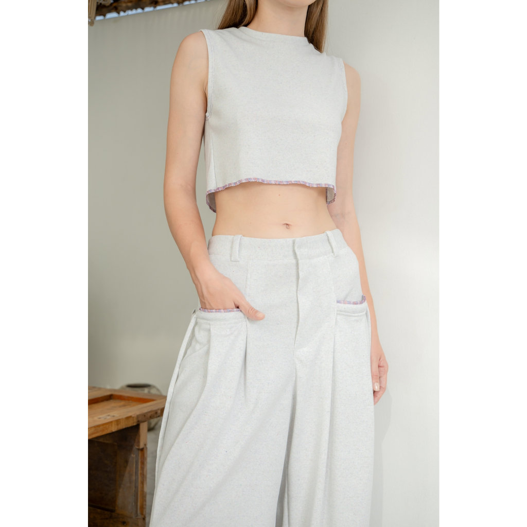 Taylor Set ชุดเข้าเซต เสื้อแขนกุด และกางเกงขายาว anyway.anywear