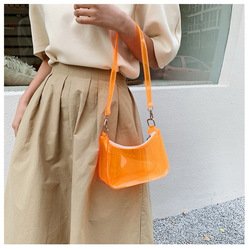 (สินค้าพร้อมส่งจากไทย) กระเป๋าสะพายไหล่แบบใสกันน้ำ สไตล์เกาหลี (G0144)