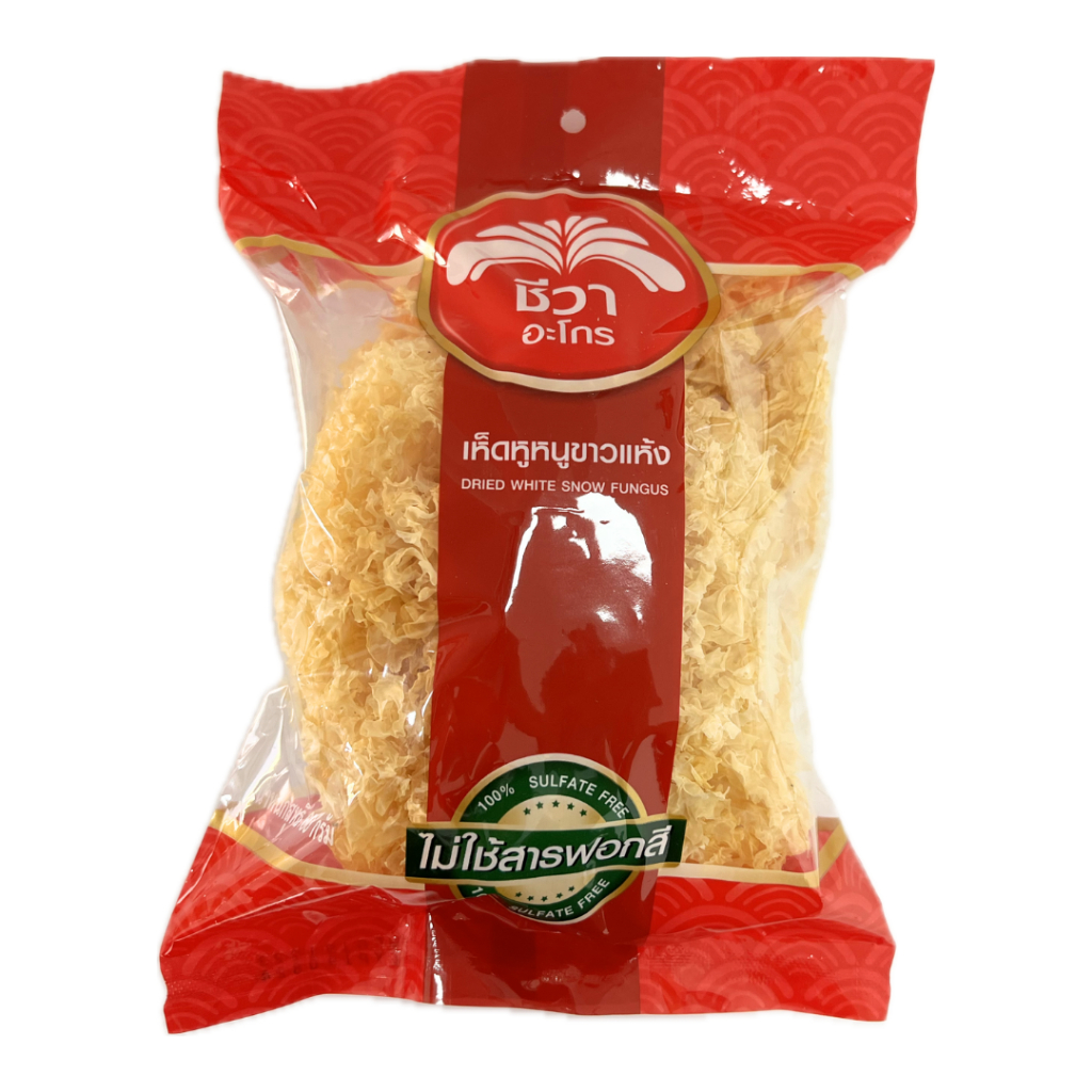 เห็ดหูหนูขาวแห้ง ตรา ชีวา ขนาด 60 กรัม (Dried White Snow Fungus 60g.)