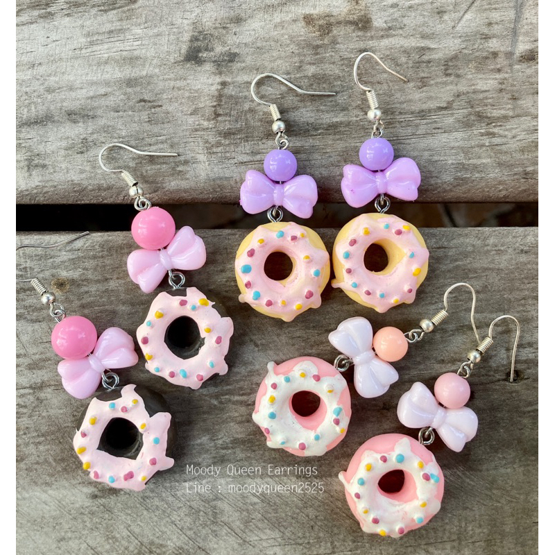 🍩ต่างหูโดนัท🍩ต่างหูแฮนเมด พร้อมส่ง