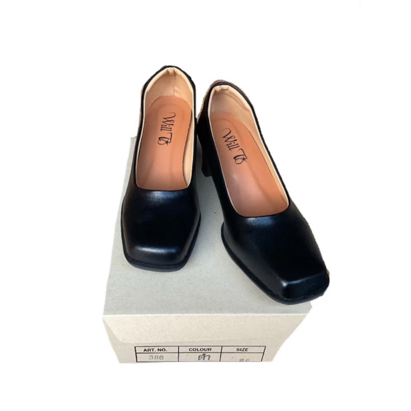 Sale รองเท้าคัทชูนักศึกษา ใส่รับปริญญา ทำงาน สูง2นิ้ว หัวตัด ซับหนังนุ่มนิ่ม รหัส387 ใส่ไม่พอดีแจ้งเปลี่ยนไซส์ได้