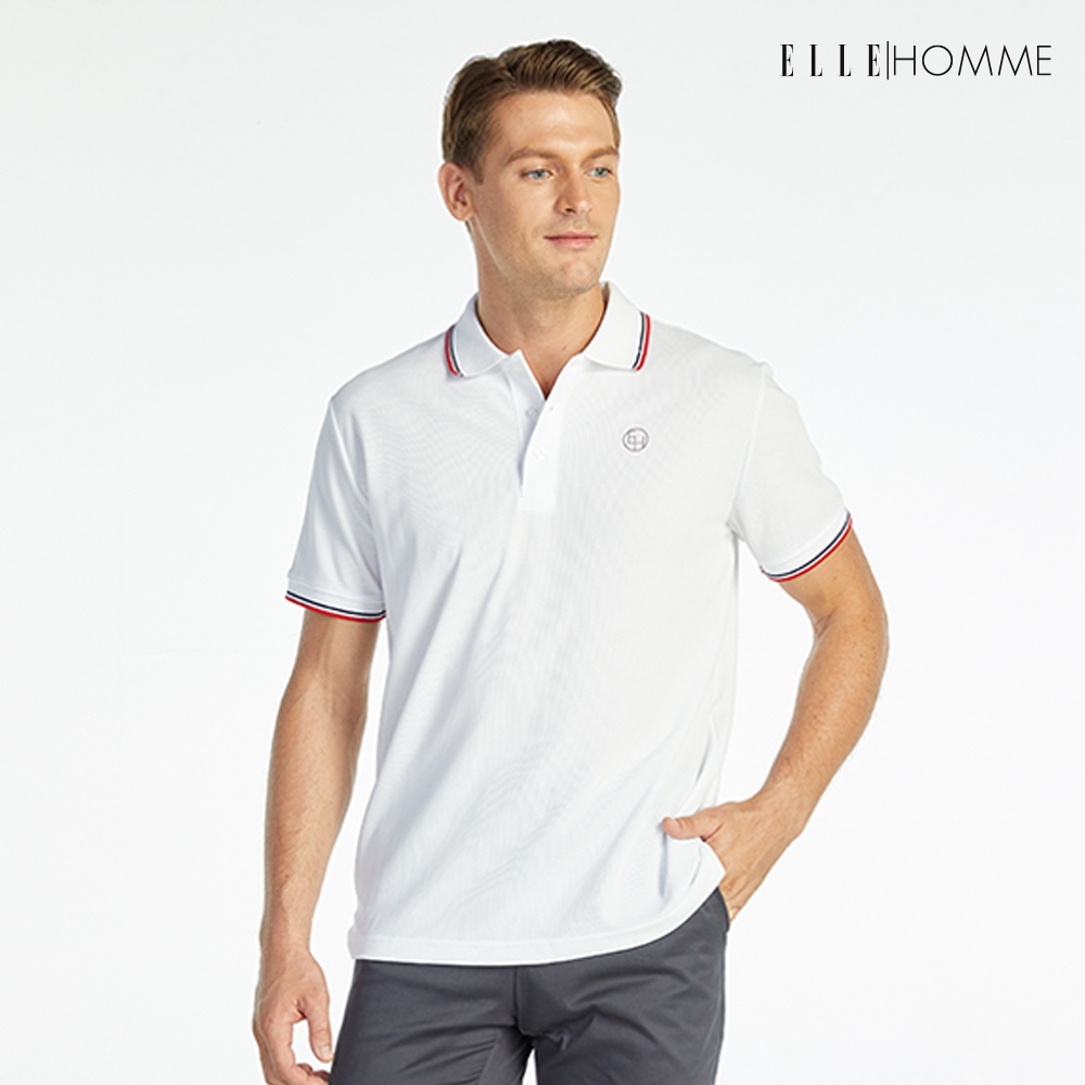 ELLE HOMME قميص بولو بشعار EH — أبيض — صورة 2