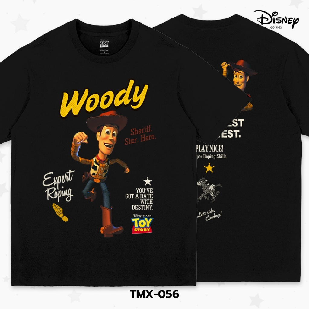 Power 7 Shop เสื้อยืดการ์ตูน ลาย "วู้ดดี้" จาก "Toy Story" ลิขสิทธิ์แท้ DISNEY (TMX-056)