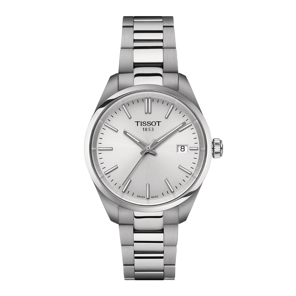 Tissot PR100 34 mm ทิสโซต์ พีอาร์ 100 34 มม สีเงิน เทา T1502101103100 นาฬิกาผู้หญิง