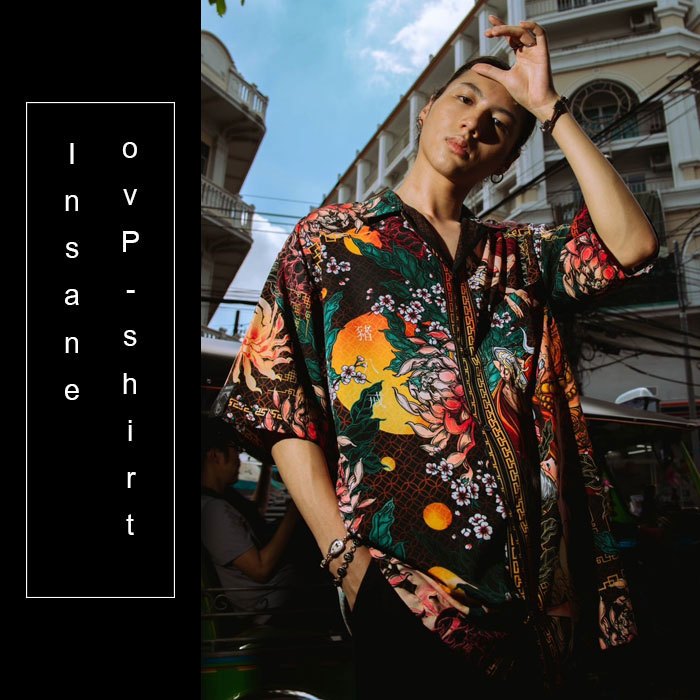 TUE POIKAI เสื้อเชิ้ตพิมพ์ลาย ออกแบบตัดเย็บอย่างดี ลิขสิทธิ์เฉพาะ INSANEBRAND